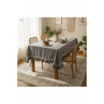 Gri Antrasit Keten Özel Seri FIRFIRLI Masa Örtüsü