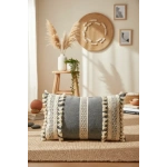 Keten Gri Antrasit Ham Dantel Kırlent 2 Adet Kırlent Kılıfı(35 x 55)