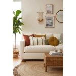 Keten Krem Üç Püsküllü Kırlent 2 Adet Kırlent Kılıfı (35 x 55)