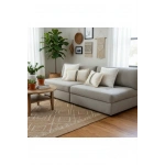 Keten Krem Siyah Şeritli Püsküllü Kırlent 2 Adet Kırlent Kılıfı(35 X 55 )