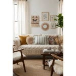 Premium Keten Gri Kalın Çizgili Fırfırlı Kırlent 2 Adet Kırlent Kılıfı (43 x 43 )