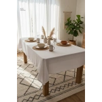 Premium Keten Beyaz (DÜZ) Masa Örtüsü