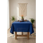 Premium Keten Lacivert (DÜZ) Masa Örtüsü