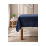 Premium Keten Lacivert Ponponlu Masa Örtüsü
