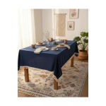 Premium Keten Lacivert Ponponlu Masa Örtüsü