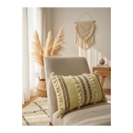 Sarı Kahverengi Dantelli Kırlent 2 Adet Kırlent Kılıfı (35 x 55)