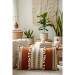 Kiremit Rengi Üçlü Kahve Dantelli Kırlent 2 Adet Kırlent Kılıfı