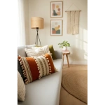 Kiremit Rengi Üçlü Kahve Dantelli Kırlent 2 Adet Kırlent Kılıfı