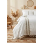 Ham Kahve Dantelli Otantik Tek Kişilik Nevresim Seti