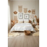 Beyaz Pamuk Keten Kare Püsküllü Çift Kişilik Nevresim Takımı