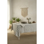 GRİ Çizgili Otantik Masa Örtüsü