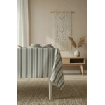 GRİ Çizgili Otantik Masa Örtüsü