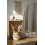 Bej Ham Ponponlu YUVARLAK Masa Örtüsü