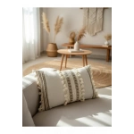 Özel Tasarım Kahverengi Dantelli Krem Kırlent 2 Adet Kırlent Kılıfı [35x55]