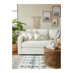 Çapraz Çoklu Püsküllü Keten Krem Kırlent 2 Adet Kırlent Kılıfı (35 x 55)