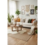 Üç Püsküllü Keten Krem Kırlent 2 Adet Kırlent Kılıfı (35 x 55)