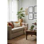 Çoklu Püsküllü Krem Keten Kırlent 2 Adet Kırlent Kılıfı (35 x 55)