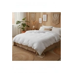 Beyaz Yıkanmış Çift Kişilik Nevresim Yastık Seti (200 X 220)