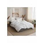 Beyaz Yıkanmış Çift Kişilik Nevresim Yastık Seti (200 X 220)