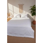 Beyaz Yıkanmış Çift Kişilik Nevresim Yastık Seti (200 X 220)