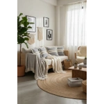 Antrasit Keten Jüt Dantelli Kırlent 2 Adet Kırlent Kılıfı (43 x 43)