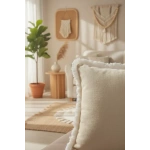 Sarı Püsküllü Kırlent 2 Adet Kırlent Kılıfı (43 x 43)