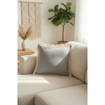 Gri Püsküllü Kırlent 2 Adet Kırlent Kılıfı 43 X 43