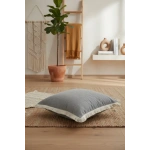 Gri Püsküllü Kırlent 2 Adet Kırlent Kılıfı 43 X 43