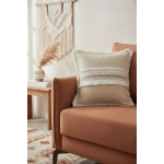 Sarı Keten Kalın Dantel Kırlent 2 Adet Kırlent Kılıfı (43 x 43)