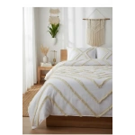 Beyaz Pamuk Keten Çoklu Püsküllü Tek Kişilik Nevresim Takımı (1 Yedek Yastıklı)