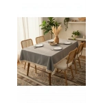 Gri Antrasit Pamuk Keten Ham Ponponlu Masa Örtüsü