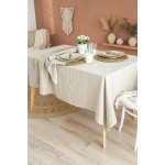 Organik Ham Keten Krem Masa Örtüsü