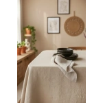 Organik Ham Keten Krem Masa Örtüsü