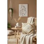 Özel Tasarım Keten Krem Kırlent 2 Adet Kırlent Kılıfı (43 x 43)