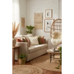 Özel Tasarım Çapraz Çift Püsküllü Keten Krem Kırlent 2 Adet Kırlent Kılıfı (43 x 43)