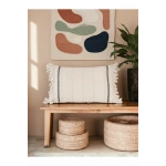 Özel Tasarım Runner Dantelli Keten Krem Kırlent 2 Adet Kırlent Kılıfı (35x55)