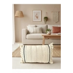 Özel Tasarım Runner Dantelli Keten Krem Kırlent 2 Adet Kırlent Kılıfı (35x55)