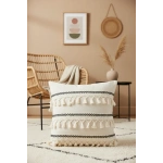 Özel Tasarım Siyah Şeritli Keten Krem Kırlent 2 Adet Kırlent Kılıfı