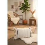 Özel Tasarım Runner Dantelli Keten Krem Kırlent 2 Adet Kırlent Kılıfı (35x55)