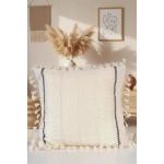 Özel Tasarım Runner Dantelli Keten Krem Kırlent 2 Adet Kırlent Kılıfı (43 x 43)