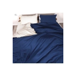 Ham Lacivert Çift Taraflı Çift Kişilik Nevresim Seti