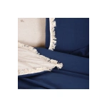 Ham Lacivert Çift Taraflı Çift Kişilik Nevresim Seti