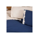 Ham Lacivert Çift Taraflı Çift Kişilik Nevresim Seti