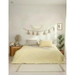 Ham Sarı Çift Taraflı Tek Kişilik Nevresim Seti