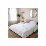 Ham Beyaz Çift Taraflı Tek Kişilik Nevresim Seti