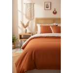 Tarçın Ham Keten Çift Taraflı Tek Kişilik Nevresim Takımı [160x220]