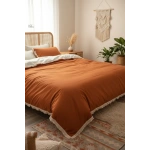 Tarçın Ham Keten Çift Taraflı Tek Kişilik Nevresim Takımı [160x220]