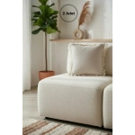 Bej Ponponlu Kırlent 2 Adet Kırlent Kılıfı