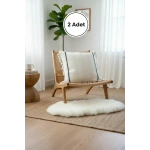 Özel Tasarım Runner Dantelli Keten Krem Kırlent 2 Adet Kırlent Kılıfı (43 x 43)