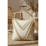 Özel Tasarım Keten Krem Kırlent 2 Adet Kırlent Kılıfı (43 x 43)